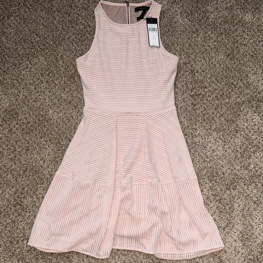 ✨100% BRAND NEW W/TAGS BCBGMAXAZRIA CASSANDRA DRESS IN DUSTY PINK (NUDE) XS✨